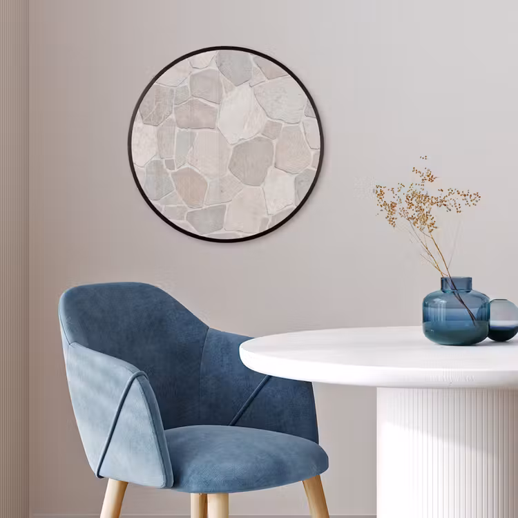 Steen - Patroon - Textuur - Beige Fotolijst rond zonder passe partout klein -sfeer2