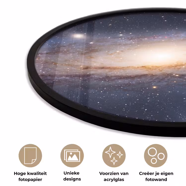 Ronde fotolijst - Sterrenstelsel - Ruimte - Kosmos - Sterrenstelsel - Ruimte - Kosmos Fotolijst rond zonder passe partout klein