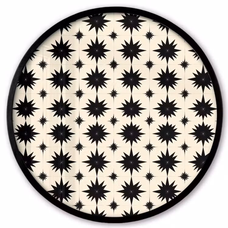 Stervormen - Geometrisch - Zwart Fotolijst rond zonder passe partout klein 856 -3d