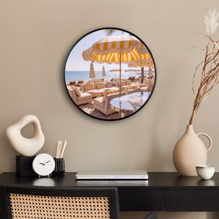 Strand - Ligbedden - Vakantie - Modern - Geel Fotolijst rond zonder passe partout klein -sfeer1