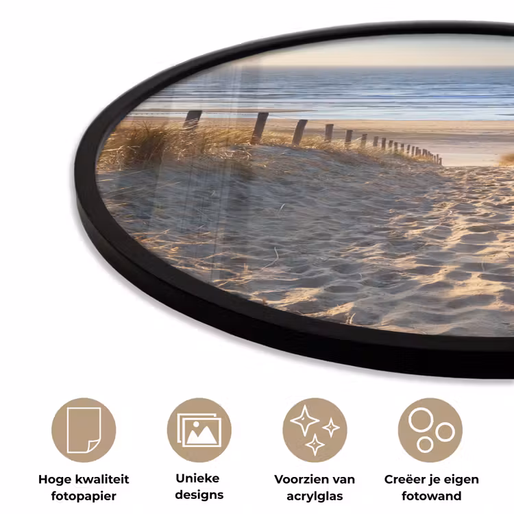 Strand - Zee - Nederland - Duinen - Zon Fotolijst rond zonder passe partout klein -closeup_NL