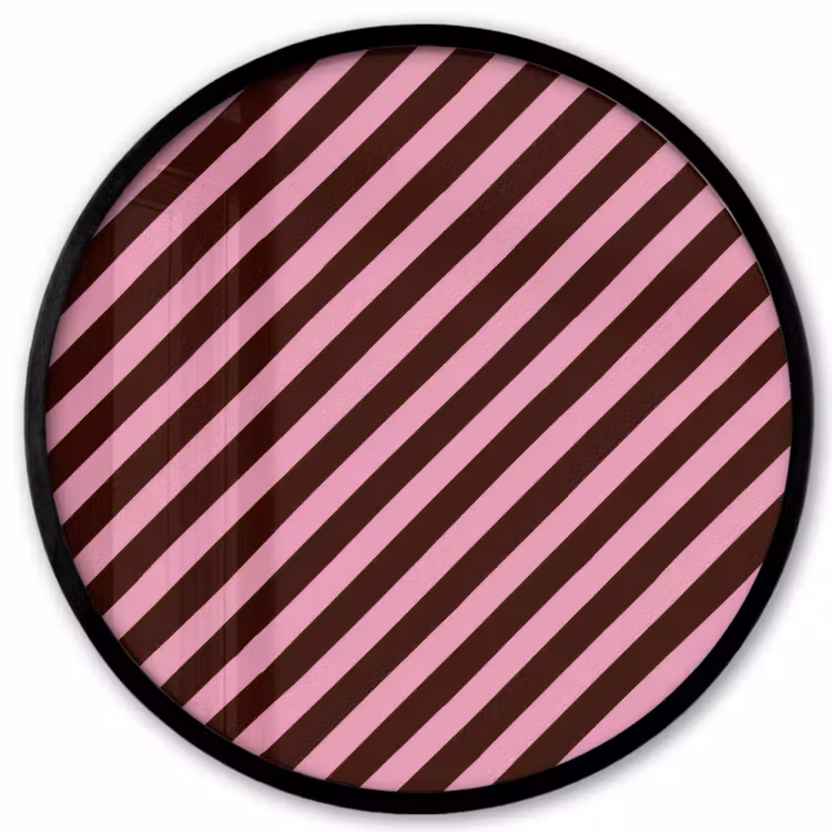 Strepen - Roze - Bruin Fotolijst rond zonder passe partout klein 856 -3d