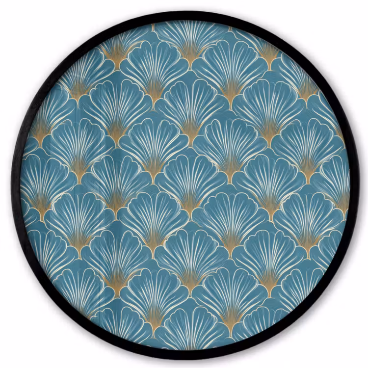 Symmetrisch - Patroon - Blauw Fotolijst rond zonder passe partout klein 856 -3d