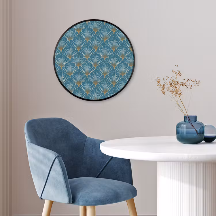 Symmetrisch - Patroon - Blauw Fotolijst rond zonder passe partout klein 856 -sfeer2