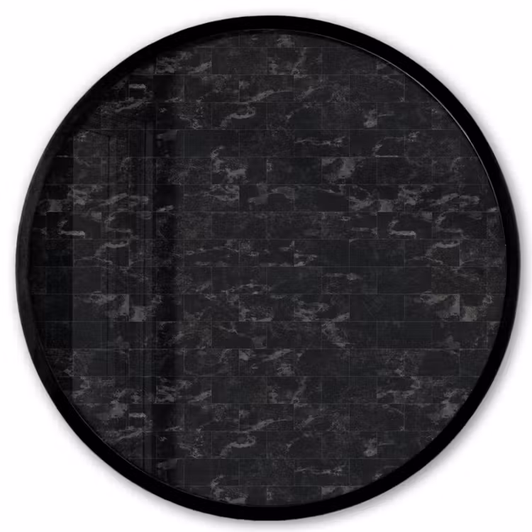 Tegels - Patroon - Marmer - Zwart Fotolijst rond zonder passe partout klein 856 -3d