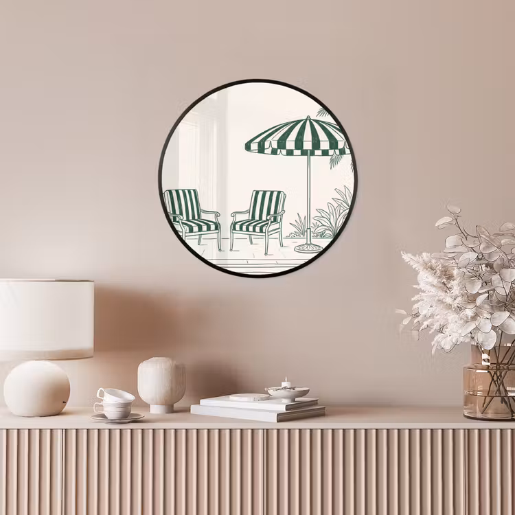 Terras - Illustratie - Groen Fotolijst rond zonder passe partout klein -sfeer3