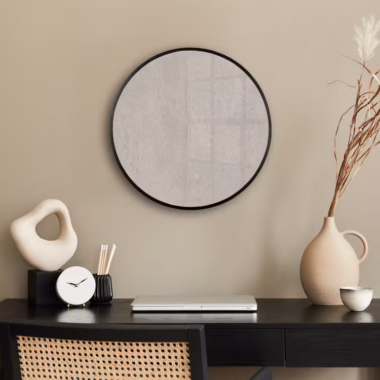 Textuur - Effen - Abstract - Beige Fotolijst rond zonder passe partout klein -sfeer1