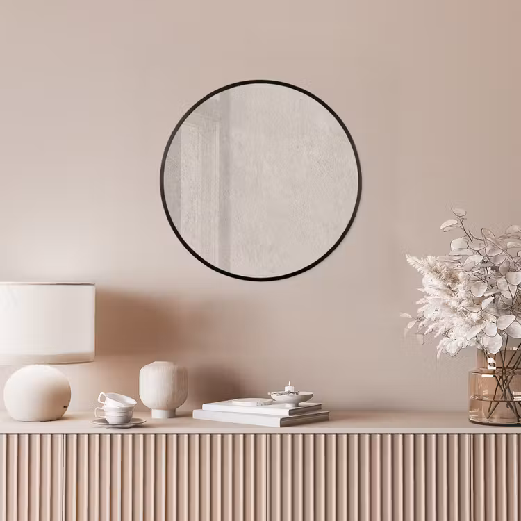 Textuur - Effen - Abstract - Beige Fotolijst rond zonder passe partout klein -sfeer3