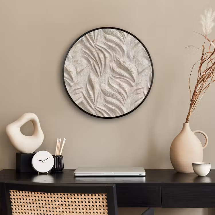 Textuur - Reliëf - Beige Fotolijst rond zonder passe partout klein 856 -sfeer1