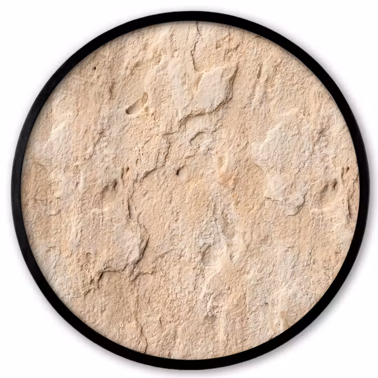 Textuur - Steen - Natuur - Beige Fotolijst rond zonder passe partout klein -3d