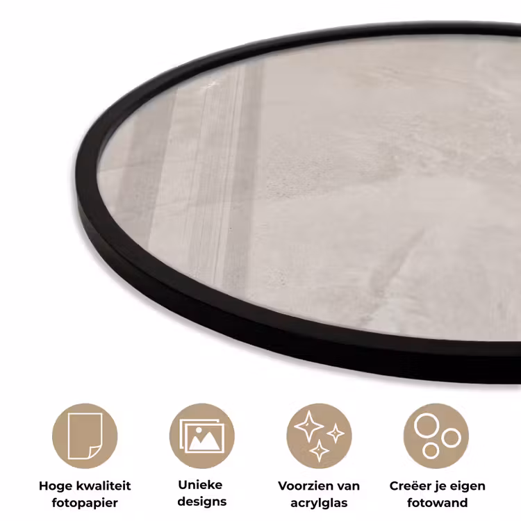 Textuur - Wand - Modern - Beige - Abstract Fotolijst rond zonder passe partout klein -closeup_NL