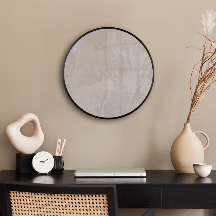 Textuur - Wand - Modern - Beige - Abstract Fotolijst rond zonder passe partout klein -sfeer1