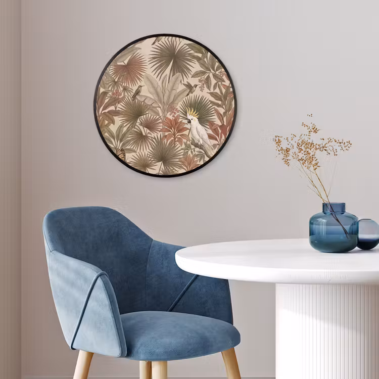 Tropisch - Vogels - Beige Fotolijst rond zonder passe partout klein -sfeer2
