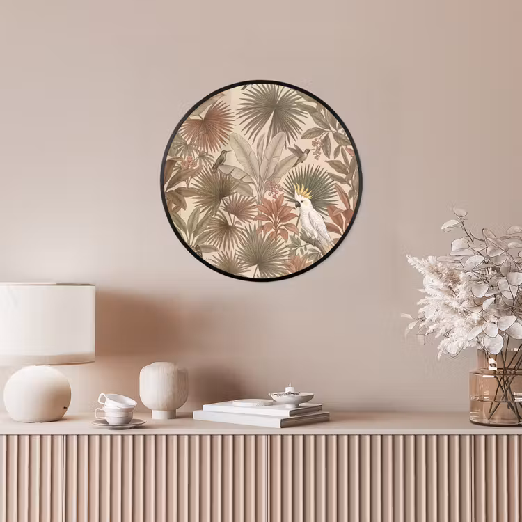 Tropisch - Vogels - Beige Fotolijst rond zonder passe partout klein -sfeer3