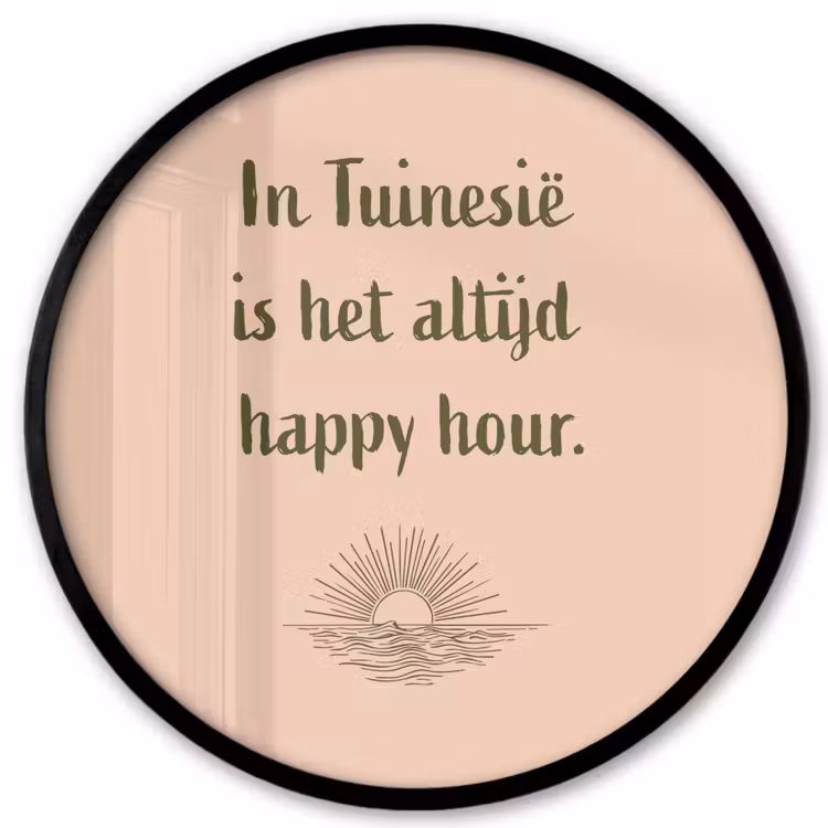 Tuin - Roze - Quote - Zon Fotolijst rond zonder passe partout klein -3d