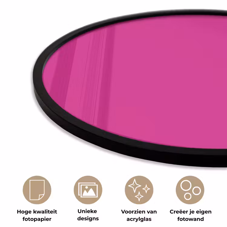 Velvet - Magenta - Roze Fotolijst rond zonder passe partout klein 856 -closeup_NL