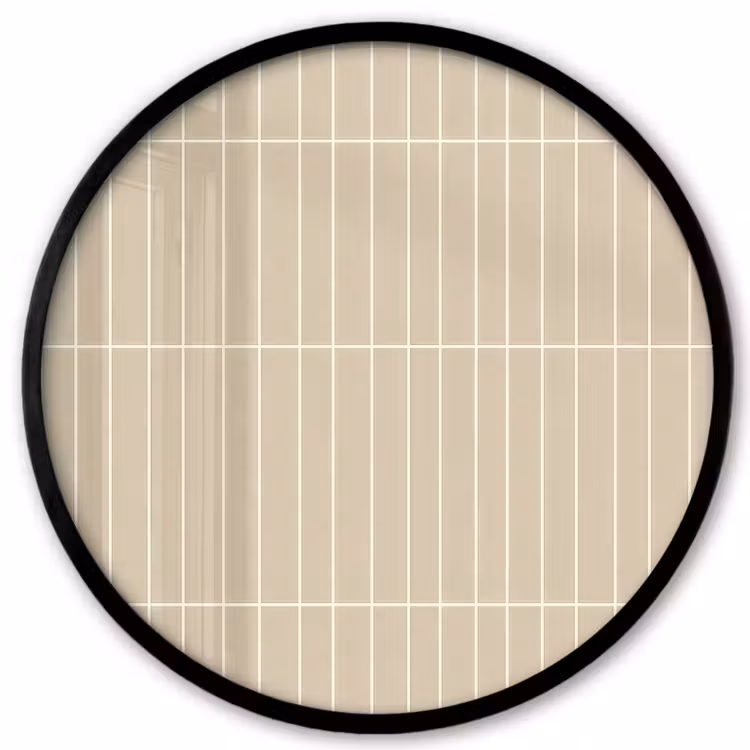 Verticaal - Wandtegel - Crème - Beige Fotolijst rond zonder passe partout klein 856 -3d