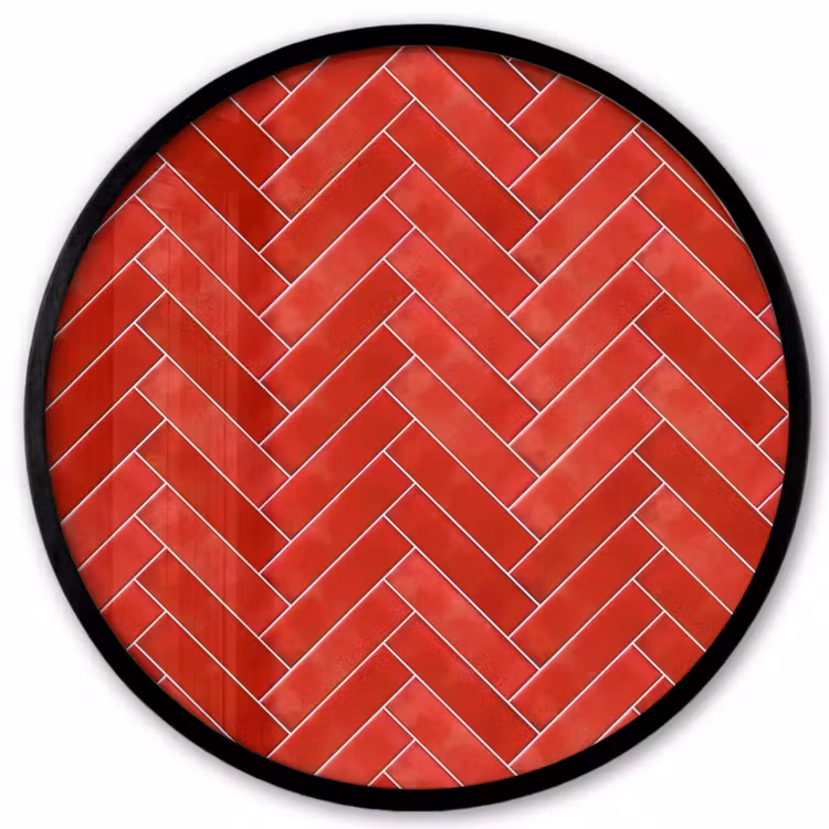Visgraat - Tegel - Rood Fotolijst rond zonder passe partout klein 856 -3d
