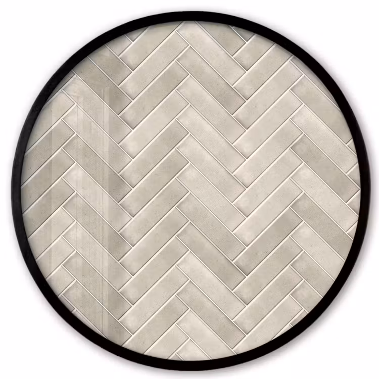 Visgraat - Wandtegel - Beige Fotolijst rond zonder passe partout klein 856 -3d