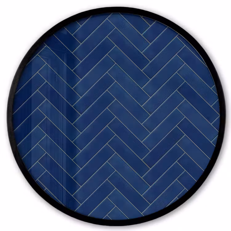 Visgraat - Wandtegel - Donkerblauw - Navy Blue Fotolijst rond zonder passe partout klein 856 -3d