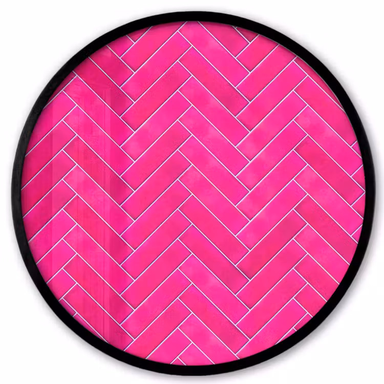 Visgraat - Wandtegel - Fuchsia - Roze Fotolijst rond zonder passe partout klein 856 -3d
