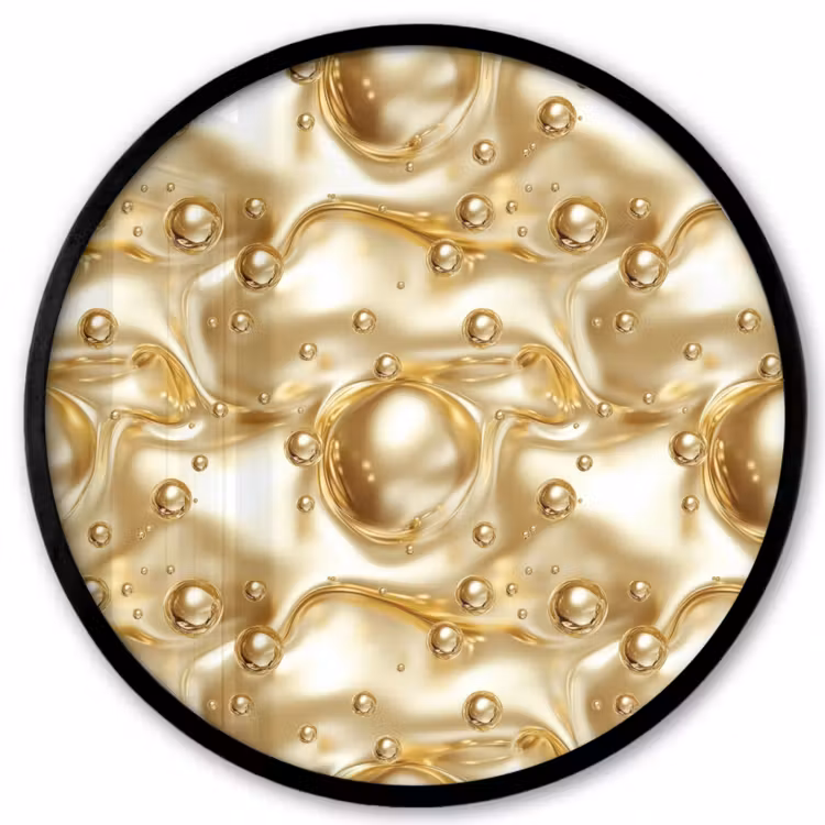 Vloeibaar - Druppels - Goud Fotolijst rond zonder passe partout klein 856 -3d