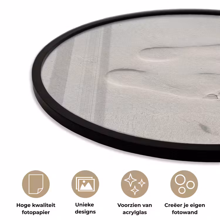 Voeten - Afdrukken - Zand Fotolijst rond zonder passe partout klein -closeup_NL