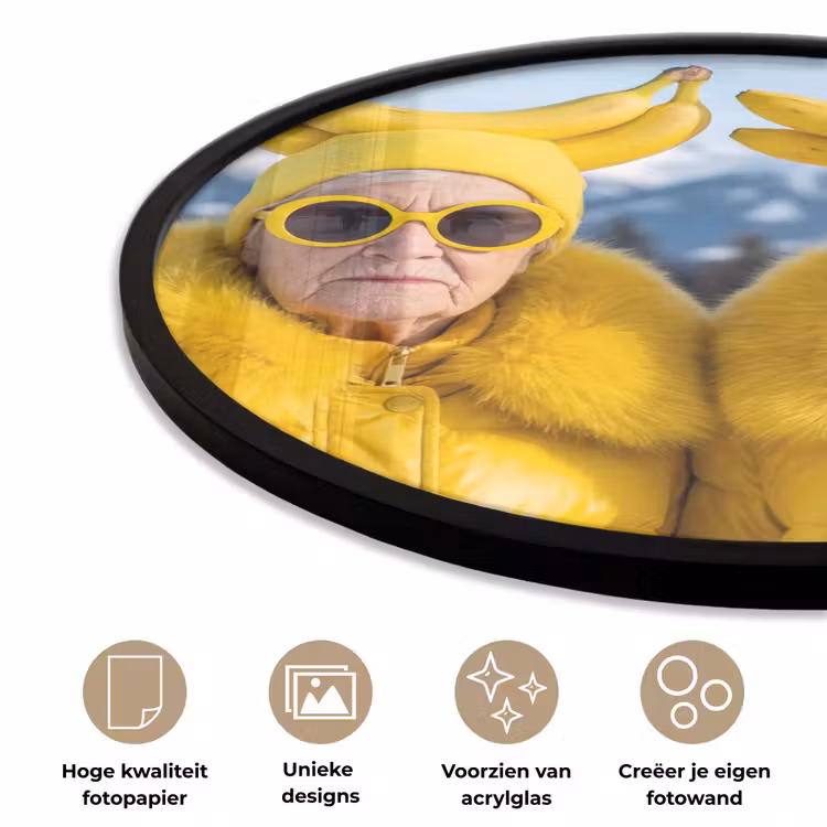 Vrouwen - Bananen - Geel Fotolijst rond zonder passe partout klein -closeup_NL