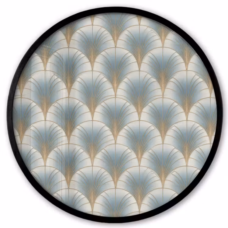 Waaier - Klassiek - Blauw Fotolijst rond zonder passe partout klein 856 -3d