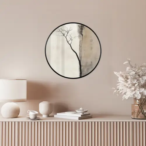 Wabi sabi - Plant - Beige Fotolijst rond zonder passe partout klein -sfeer3