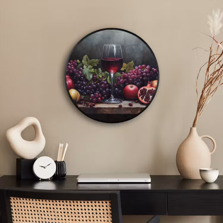Wijn - Fruit - Stilleven Fotolijst rond zonder passe partout klein -sfeer1