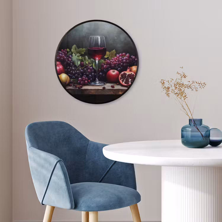 Wijn - Fruit - Stilleven Fotolijst rond zonder passe partout klein -sfeer2