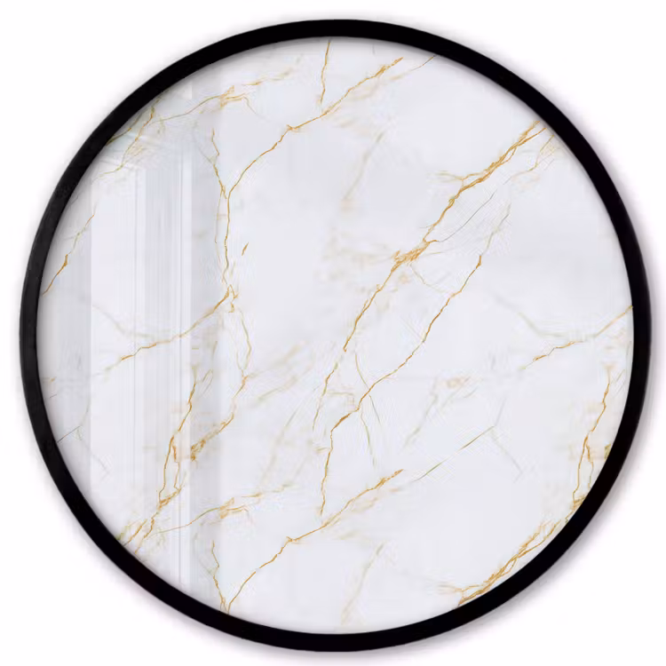 Wit - Marmer - Goud - Luxueus Fotolijst rond zonder passe partout klein 856 -3d