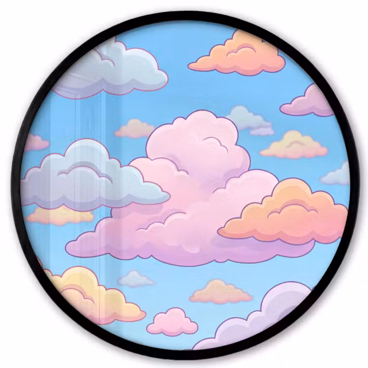Wolk - Lucht - Natuur - Illustratie - Pastel Fotolijst rond zonder passe partout klein -3d