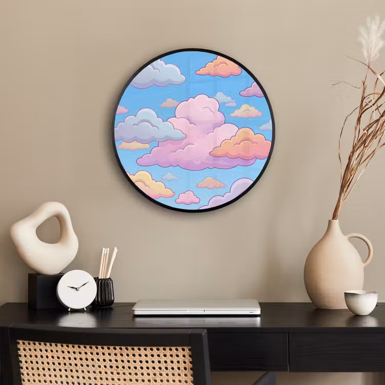 Wolk - Lucht - Natuur - Illustratie - Pastel Fotolijst rond zonder passe partout klein -sfeer1
