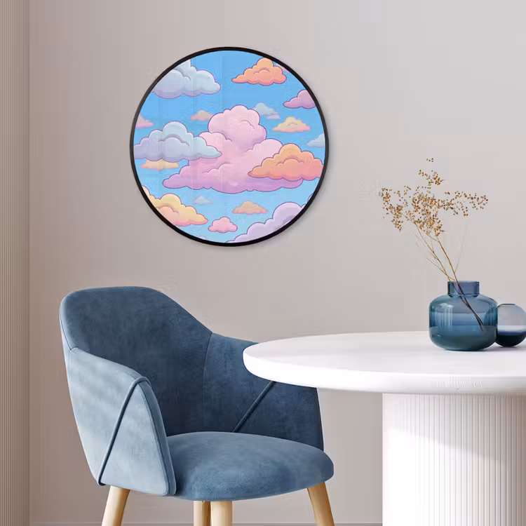 Wolk - Lucht - Natuur - Illustratie - Pastel Fotolijst rond zonder passe partout klein -sfeer2