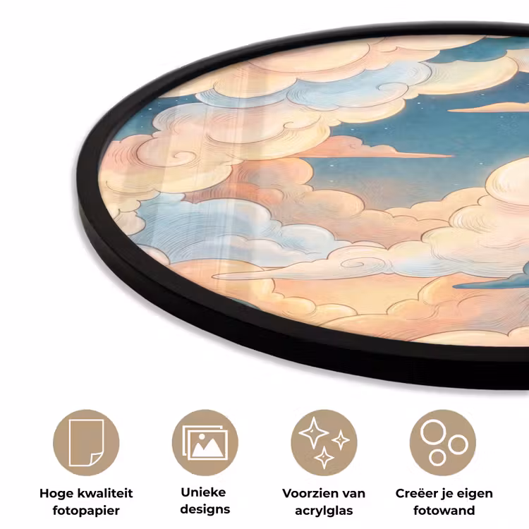 Wolk - Lucht - Natuur - Illustratief - Oranje Fotolijst rond zonder passe partout klein -closeup_NL