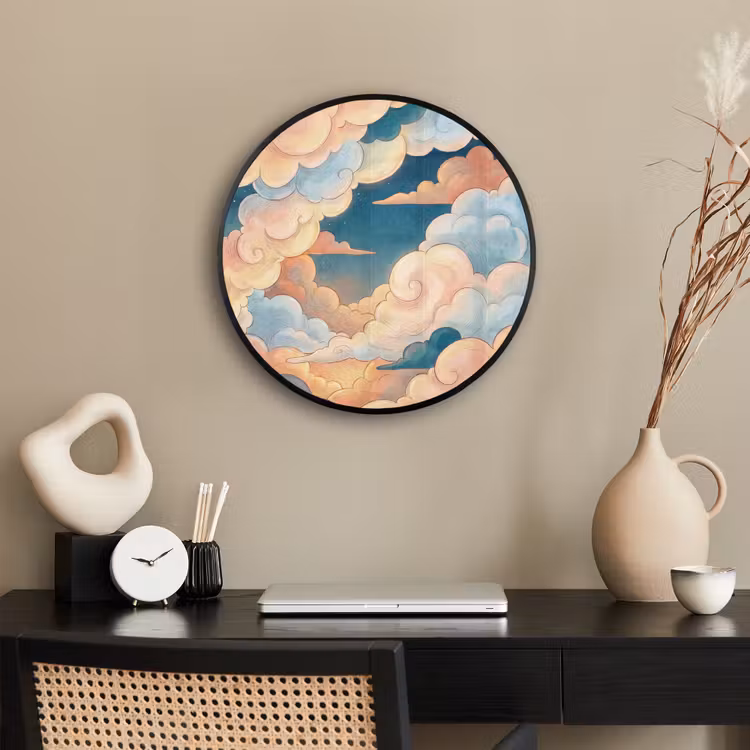 Wolk - Lucht - Natuur - Illustratief - Oranje Fotolijst rond zonder passe partout klein -sfeer1