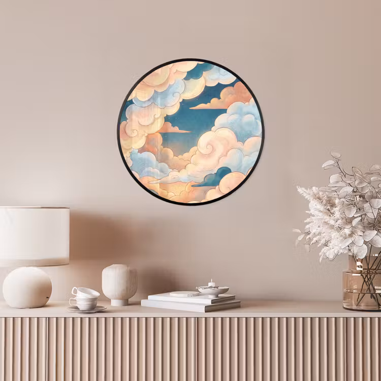 Wolk - Lucht - Natuur - Illustratief - Oranje Fotolijst rond zonder passe partout klein -sfeer3