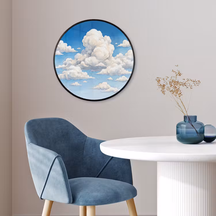 Wolken - Blauwe lucht - Natuur - Modern - Wit Fotolijst rond zonder passe partout klein -sfeer2