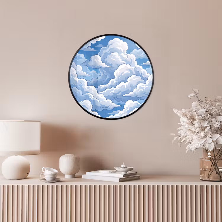 Wolken - Hemel - Abstract - Wit Fotolijst rond zonder passe partout klein -sfeer3