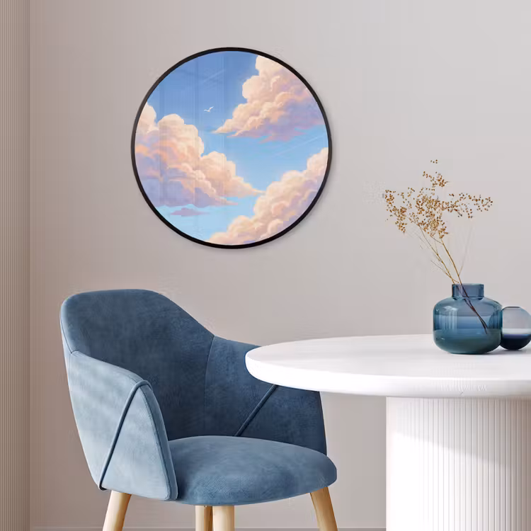 Wolken - Lucht - Natuur - Blauw Fotolijst rond zonder passe partout klein -sfeer2