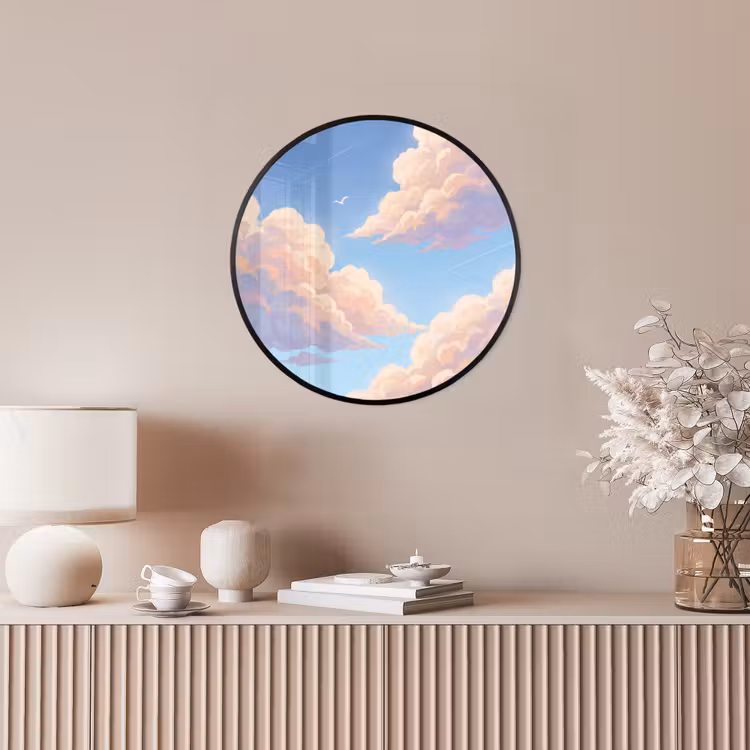 Wolken - Lucht - Natuur - Blauw Fotolijst rond zonder passe partout klein -sfeer3