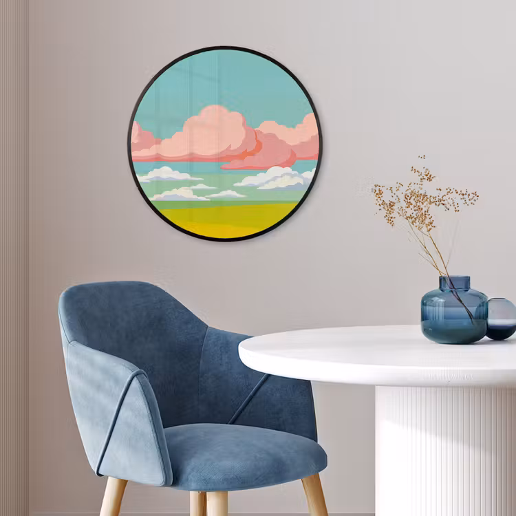 Wolken - Roze - Natuur - Modern - Pastel Fotolijst rond zonder passe partout klein -sfeer2
