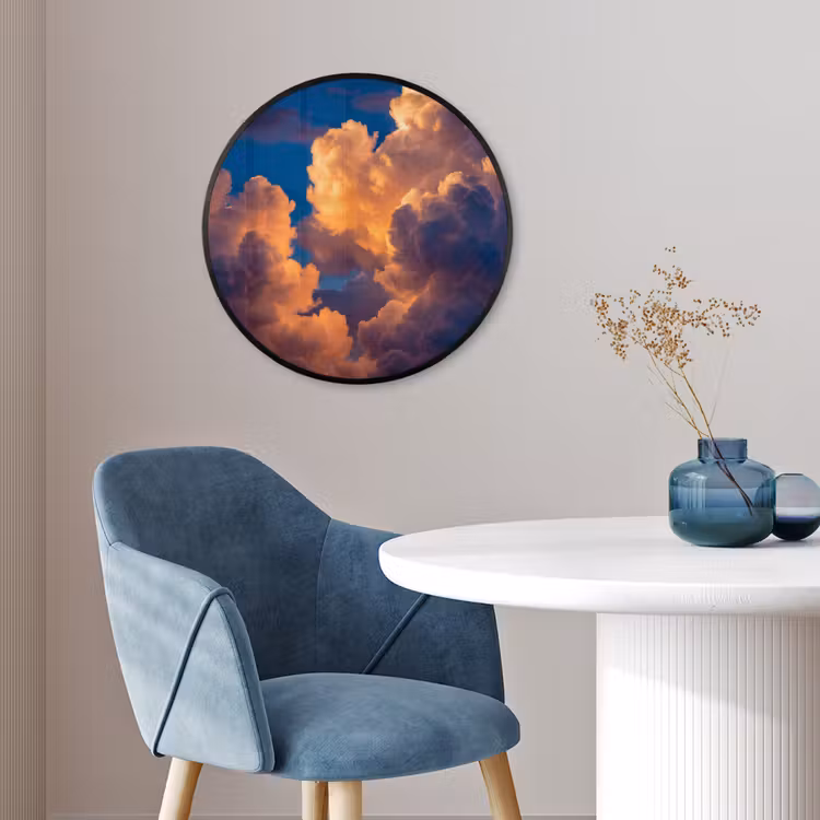Wolken - Zonsondergang - Natuur - Oranje - Blauw Fotolijst rond zonder passe partout klein -sfeer2