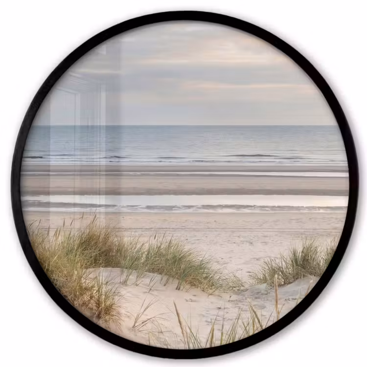Zandstrand - Bewolkt - Duinen Fotolijst rond zonder passe partout klein -3d