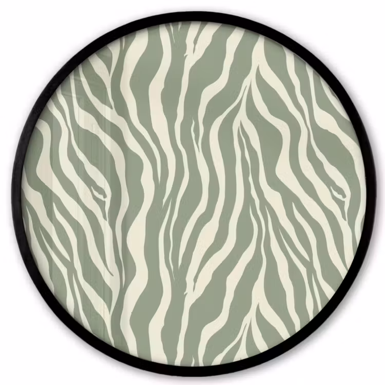 Zebra - Motief - Groen Fotolijst rond zonder passe partout klein 856 -3d