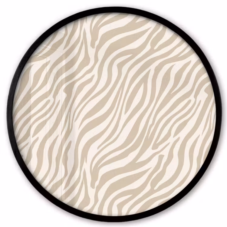 Zebra - Patroon - Beige Fotolijst rond zonder passe partout klein 856 -3d