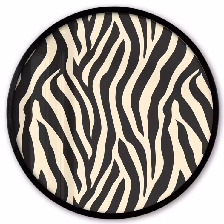 Zebra - Print - Klassiek - Zwart Fotolijst rond zonder passe partout klein 856 -3d