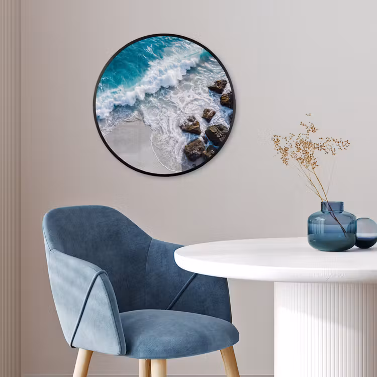 Zee - Golf - Strand - Natuur - Blauw Fotolijst rond zonder passe partout klein -sfeer2